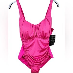 ACT active control technology one piece swimsuit pink 16W NWT